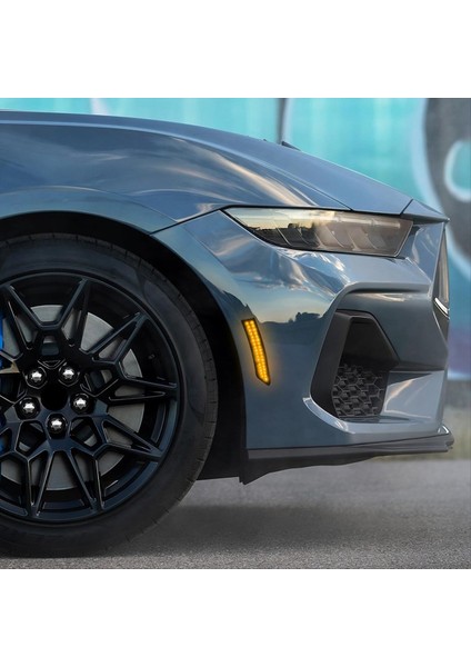 Füme Lens Çamurluk Yan Işaretleyici Reflektörleri Ford Mustang Için Işık 2024 2025 Aksesuarlar Sarı Işık (Yurt Dışından) indirimleri