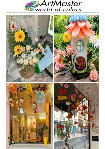 Krapon Kağıdı Sarı Renk 10 Adet 50X200 cm Grapon Kağıdı 10'lu Okul Proje Sınıf Anaokulu Kreş Süsleme indirimleri