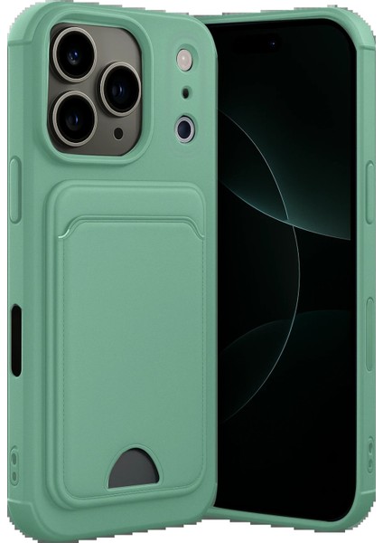 Apple iPhone 17 Pro Kelvin Kartvizitli Silikon - Açık YEŞIL-(5796) - MK001R-4ODD93