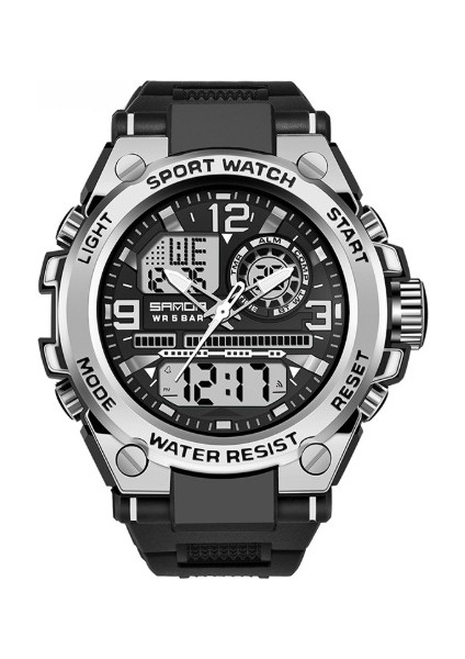 Gül Altın Kasa Erkek Saatler Spor Chronograph Hd Çift Ekran Kuvars Izle Suya Dayanıklı Aydınlık Reloj Hombre (Yurt Dışından)