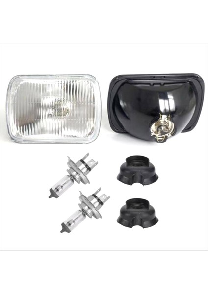 1 Çift 5X7INCH H4 Far Kiti Dikdörtgen Far Halojen Ampul Nissan Navara Toyota Hıace Hılux 1978-2005 Rhd (Yurt Dışından)