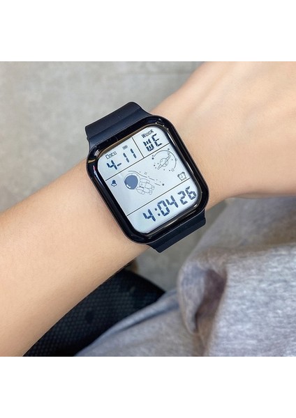 Beyaz Sanda Erkek Saati 50M Su Geçirmez Büyük Ekran Kare Izle Bayanlar Çok Fonksiyonlu Kronograf Vip Bağlantı Dropshipping Için (Yurt Dışından)