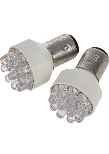 2 x BAY15D 1157 T25 12 LED Araba Kuyruğu Durdurma Dönüş Sinyali Işıkları Ampuller Beyaz (Yurt Dışından)