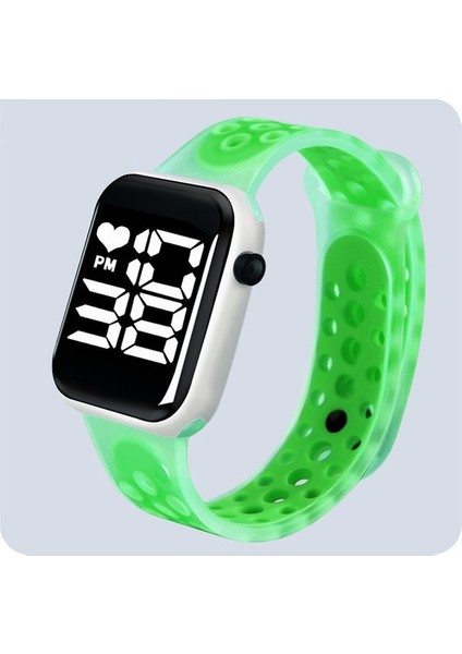 Çim Yeşil Üst Marka Kare Rahat Spor Dijital Saat Erkekler Kadınlar Için Silikon LED Erkek Saatler Saat Relogio Masculino Reloj (Yurt Dışından)