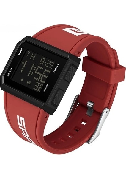 Kırmızı Sanda Moda Marka LED Izle Erkekler Spor Saatler Dijital Askeri Izle Basit Kare Su Geçirmez Açık Elbise Kol Saatleri (Yurt Dışından)