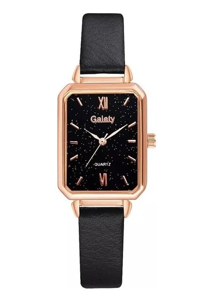 Kadın Saati Marka Kadın Saatler Moda Kare Bayanlar Quartz Saat Bilezik Seti Yeşil Kadran Casıo Basit Gül Altın Örgü Lüks Kadın Saatler (Yurt Dışından)