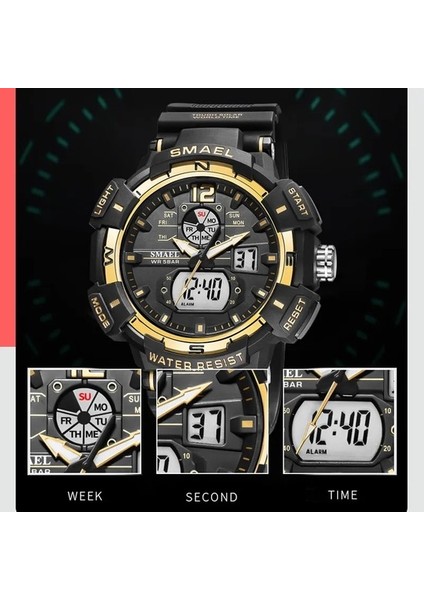 Lüks Marka Askeri Erkek Saatler Su Geçirmez Spor Kol Saati LED Kuvars Saat Erkek Izle 8045 Relogio Masculino Casıo Seıko (Yurt Dışından)