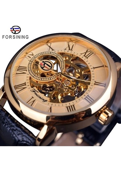 Erkek Mekanik Izle Şeffaf Ince El Sarma Iş Adamı Kahverengi Deri Kemerler Kol Saati Casıo (Yurt Dışından)