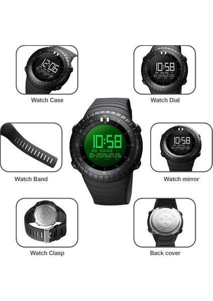 Siyah Moda Spor Dijital Izle Üst Marka Erkek Saatler Geri Sayım Kronometre Kol Saati (Yurt Dışından) fiyatları
