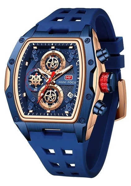 Resim Olarak Mini Focus 0473 Yeni Saatler Lüks Spor Kuvars Izle Erkekler Için Aydınlık Ellerle Su Geçirmez Kronograf Kol Saatleri Mavi Kayış (Yurt Dışından)