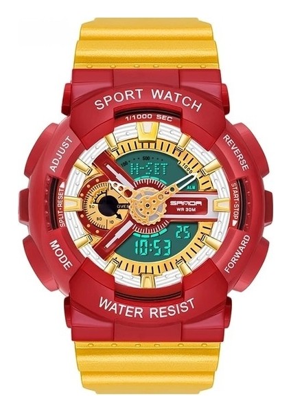 Yeni Erkek Izle Çift Ekran Spor 30 M Su Geçirmez Dijital Saatler Kol Saati Kuvars Izle Erkekler Için Relogio Masculino 299 (Yurt Dışından)