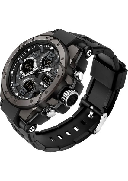 Erkek Marka Askeri Su Geçirmez Darbeye Dayanıklı Izle Çift Ekran Otomatik Tarih Erkek Dijital Kol Saatleri Reloj (Yurt Dışından)