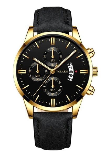 Gösterildiği Gibi 4 Reloj Hombre Moda Erkekler Paslanmaz Çelik Izle Lüks Takvim Kuvars Kol Saati Iş Saatleri Adam Saat Relogio Masculino (Yurt Dışından)
