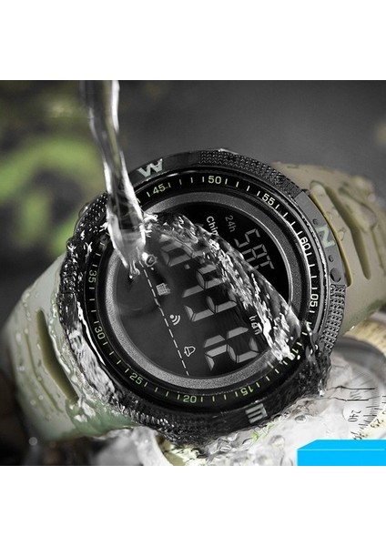 Dijital Saat Erkekler 50 M Su Geçirmez Spor Saatler Ordu Askeri LED Işık Kronometre Saat Reloj Hombre (Yurt Dışından) fiyatları