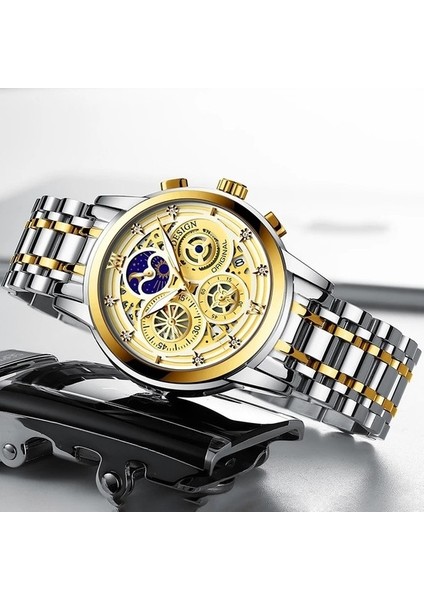 Gümüş Altın Lıge Erkekler Askeri Spor Bilek Izle Altın Kuvars Çelik 30ATM Su Geçirmez Tarih Erkek Saat (Yurt Dışından) fırsatları