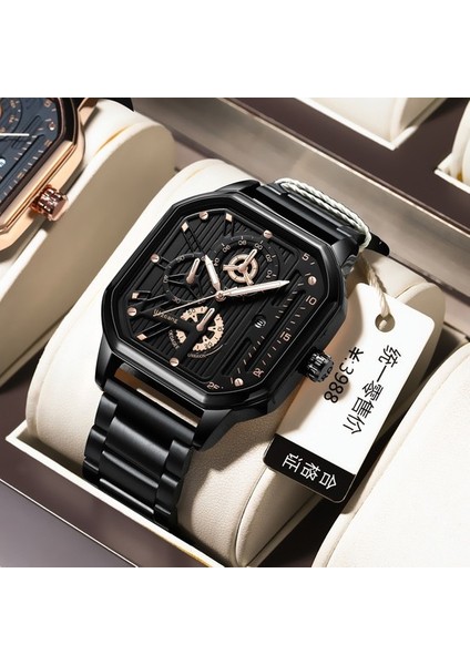 Erkek Saati Öğrenci Parti Kare Kuvars Saat Modaya Uygun Büyük Kadran Gençlik Su Geçirmez Spor Modeli (Yurt Dışından)