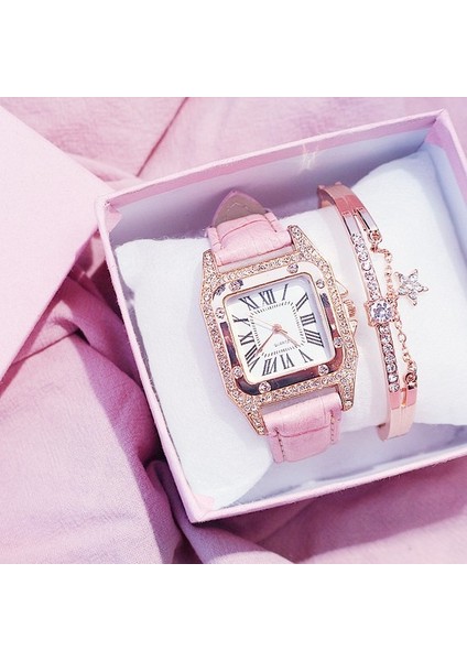 Saat Yıldız Bileklik Süper Klon Izle Özel Batı Paslanmaz Çelik Trend Zarif Kare Kadran Kemer Gümüş Saat Kuvars Izle Yıldız Miss You Bilezik (Yurt Dışından)