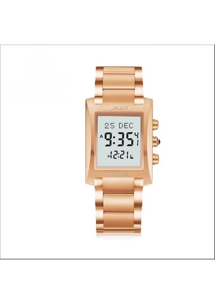 Siyah Lüks Altın Paslanmaz Çelik Ezan Kıble Yönü Dijital Klasik Lüks Izle Müslüman Erkek Reçel Tangan Saatler (Yurt Dışından)