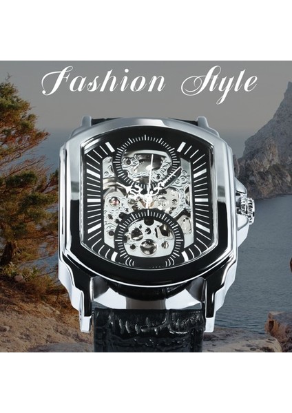 Retro Klasik Beyaz Kadran Mavi Eller Şeffaf Izle Erkekler Otomatik Mekanik Erkek Saatler Üst Marka Lüks (Yurt Dışından) fiyatları