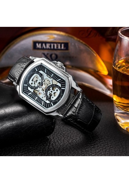 Retro Klasik Beyaz Kadran Mavi Eller Şeffaf Izle Erkekler Otomatik Mekanik Erkek Saatler Üst Marka Lüks (Yurt Dışından) modelleri