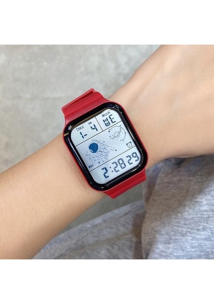 Beyaz Sanda Erkek Saati 50M Su Geçirmez Büyük Ekran Kare Izle Bayanlar Çok Fonksiyonlu Kronograf Vip Bağlantı Dropshipping Için (Yurt Dışından)