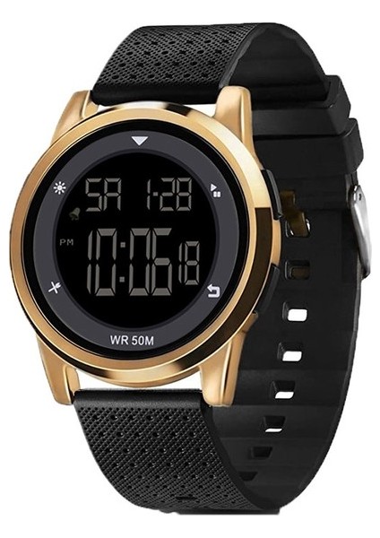 Black Metal Dijital Saat Spovan Ultra Ince Paslanmaz Çelik Arka Işıklı Özel Çocuk Dijital Saati (Yurt Dışından)