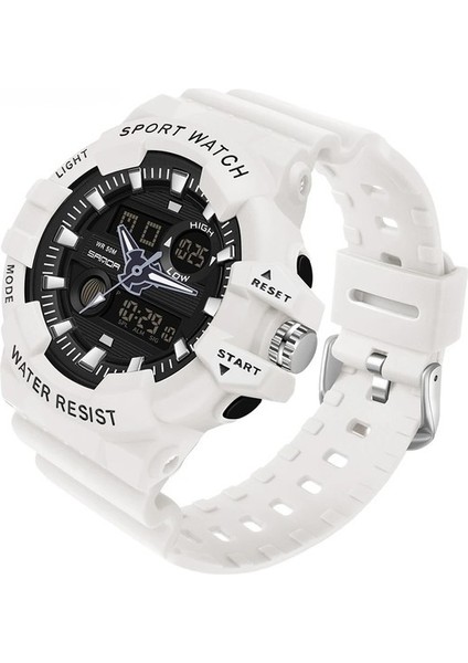 Kadın Spor Dijital Saat Kuvars Çift Çekirdekli Ekran LED Su Geçirmez Saatler Rahat Öğrenci Kol Saati 3037 (Yurt Dışından)