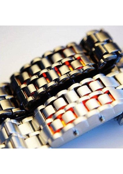 Siyah Kırmızı Yeni Kadın Erkek Severler Izle LED Metal Kol Saatleri Rahat Dijital Şık Reloj Dikdörtgen Paslanmaz Çelik Saatler Kol Saati (Yurt Dışından) fiyatları