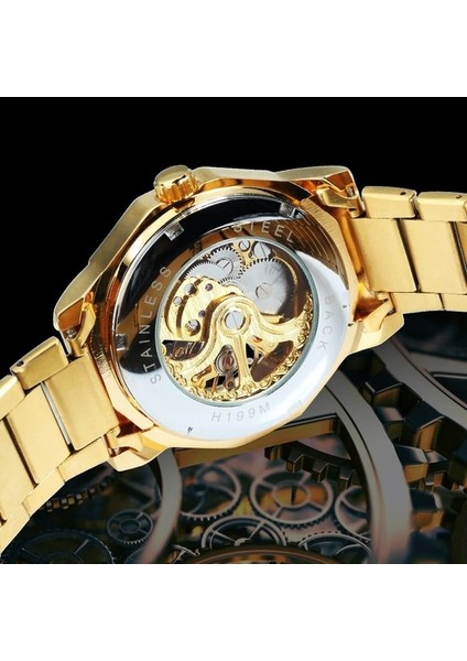 Altın Kazanan Lüks Onikigen Erkekler Için Otomatik Mekanik Saatler Casıo Aydınlık Oyma Hareketi Paslanmaz Çelik Kayış Altın Saat (Yurt Dışından) modelleri