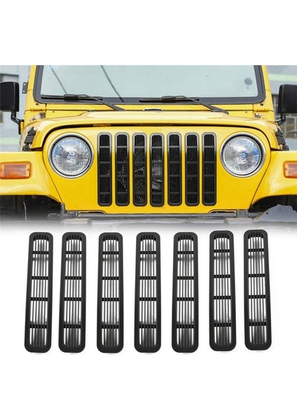 7pcs Ön Örgü Izgara Ekleri Jeep Wrangler Tj &amp Unlimited 1997-2006 (Yurt Dışından) indirimleri