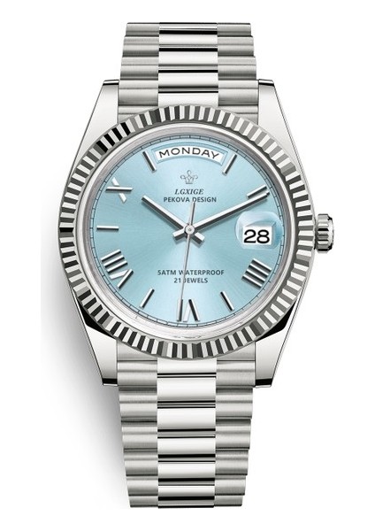 Rahat Marka Izle Erkekler En Lüks Paslanmaz Çelik 3ATM Su Geçirmez Daydate Casıo (Yurt Dışından)