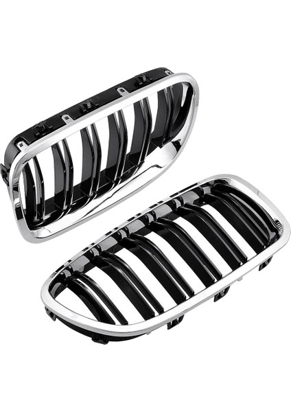 Araba Chrome+Parlak Siyah Çift Çabuk Ön Böbrek Izgara F10/ F11 M5 535I 550I 528I 4-Door 2010-2017 (Yurt Dışından) fırsatları
