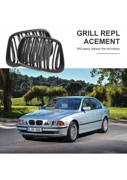 Bmw E39 5 Seri 525 528 1995-2004 Mat Siyah Için Ön Tampon Böbrek Izgara Değiştirme Çift Izgaralar (Yurt Dışından) indirimleri