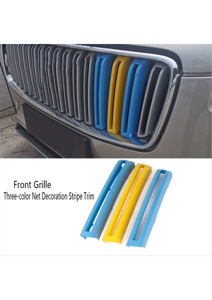 Ön Izgara Üç Renkli Net Dekorasyon Şerit Ağı Çıkarmaları Volvo XC90 2015-2019 Için Center Grille Kapak Döşeme (Yurt Dışından) modelleri