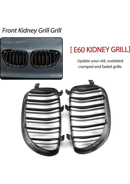 Parlak Siyah Araba Ön Böbrek Izgarası Bmw 5 Serisi E60 E61 M5 520I 535I 550I 2003-2010 Sedan (Yurt Dışından) fırsatları