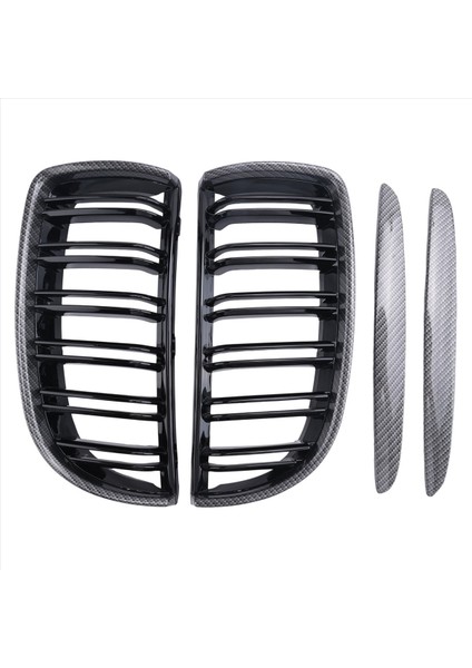 Araba Karbon Fiber Bak Bmw 3 Serisi E90 E91 2005-2008 Için Ön Böbrek Izgara Çift Çıtaları Izgara (Yurt Dışından)