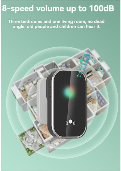 Akıllı Kablosuz Kapı Zili 300M Menzilli Ev Hoş Geldiniz Kapı Zili 38 Şarkılar Melodiler Kapı Zili Chime White &amp Gold (Eu) (Yurt Dışından) fırsatları