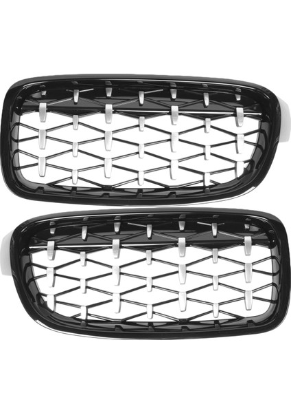 Araba Ön Tampon Böbrek Izgara Yarışı Bmw 3 Serisi F30 F31 320I 325I 328I 330I 2012-2018 Gümüş+Siyah (Yurt Dışından)