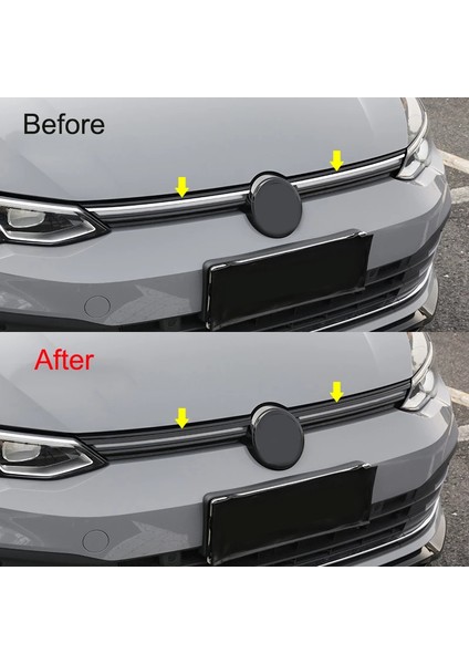 Golf Için 8 Mk8 2020 2021 Parlak Siyah Araba Ön Tampon Izgara Dekorasyon Şeridi Kapağı (Yurt Dışından) modelleri