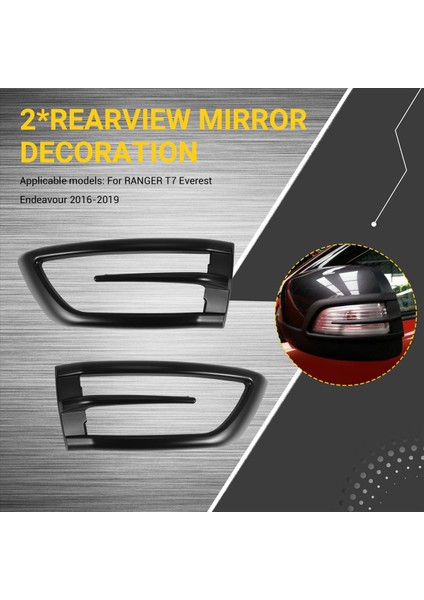 Ford Ranger Için T7 Everest Endeavor 16-19 Araba Dikizli Ayna Dekorasyon Etiketi Arka Görünüm Işıkları Dekoratif Çerçeve (Yurt Dışından) fırsatları
