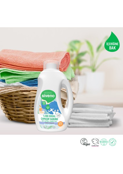 %100 Doğal Çamaşır Sabunu %100 Bitkisel Deterjan Yumuşatıcı Gerektirmez Konsantre Vegan 750 ml X3 Adet