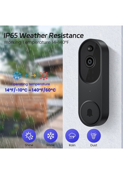 Abd Fişi 1080P Kablosuz Video Kapı Zili Kamerası Canlı Görünümlü Zil Sesi 2 Yönlü Ses 2 4g Wifi Gece Görüşü (Yurt Dışından) fiyatları
