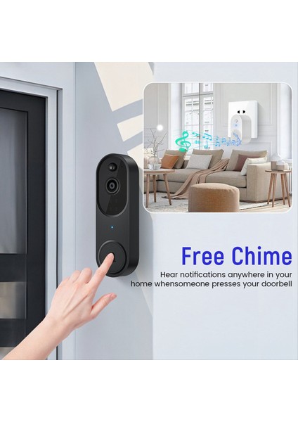 Abd Fişi 1080P Kablosuz Video Kapı Zili Kamerası Canlı Görünümlü Zil Sesi 2 Yönlü Ses 2 4g Wifi Gece Görüşü (Yurt Dışından) modelleri