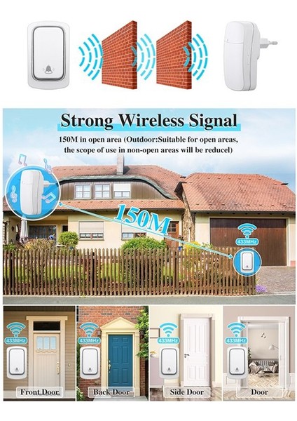 Kablosuz Kapı Zil Pilleri Su Geçirmez Dış Mekan Kinetik Çan Kendi Powered Düğmesi Köpek Kapı Zil Yüzüğü Çamurlar Ab Fiş (Yurt Dışından) indirimleri