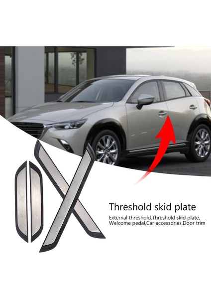 Mazda Cx-3 Cx3 Için 2017 2018 Araba Scuff Plaka Kapısı Dış Dış Dış Döşeme Trim Hoş Geldiniz (Yurt Dışından) modelleri