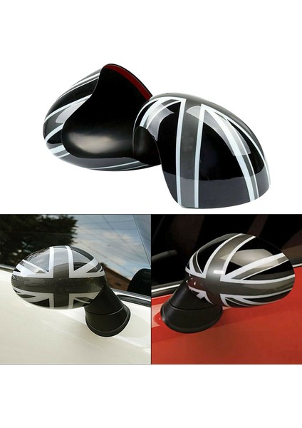 Mini Cooper Hardtop F54 F55 F56 F57 F60 Serisi Siyah ve Gri Ingiltere Bayrağı Için Araba Kapısı Yan Ayna Kapak Kapakları (Yurt Dışından) modelleri