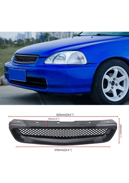 2x Araç Karbon Fiber Mesh Abs Front Hood Grille Izgara 96-98 Honda Civic Ej/ek Jdm Tip R (Yurt Dışından) fiyatları