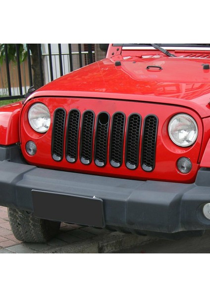Ön Izgara Örgü Ekler Kit Petek Klipsli Izgara Koruma Örtüsü Izgara Jeep Wrangler Için Kilit Deliği ile Jk 2007-2017 (Yurt Dışından) modelleri