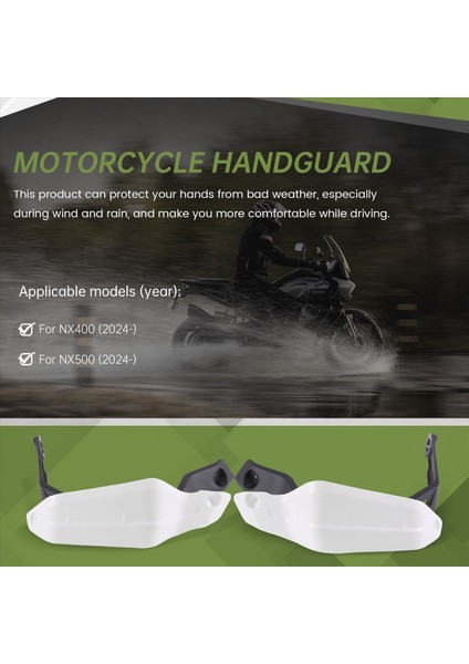 Motosiklet Aksesuarları Handguard El Guard Hafif Kalkanı Koruyucu Ön Cam Honda NX400 NX500 2024 Beyaz (Yurt Dışından) fırsatları