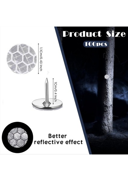 100PCS Yansıtıcı Tacks Trail Marking Tacks Yansıtıcı Trail Tacks Glow Tacks Yürüyüş Kampı Için Yansıtıcı Yol (Yurt Dışından) modelleri